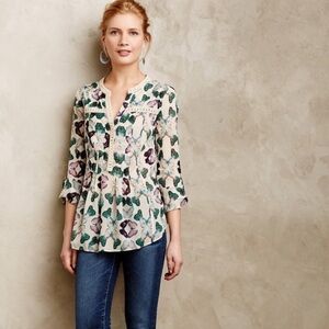 Anthro Maeve Abella Butterfly Blouse